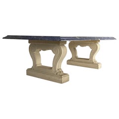 Table in Blue Azul Granit and Lime Stone, Circa 1980