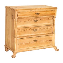 Antique Scrubbed Pine Chest of Drawers from Denmark