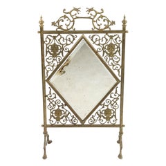 French Victorian Brass Fire Screen