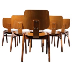 12 seltene Stapelstühle „Church“ aus Holz im Eames-Stil aus der Mitte des Jahrhunderts, 60