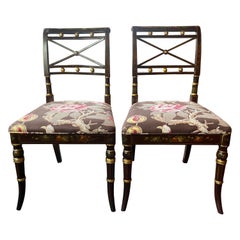 Pair of 18th Century Hand-painted Adams Style Side Chairs 