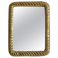 Italian Designer, Very Small Modernist Mirror, Brass, Mirror Glass, Italy, 1940s