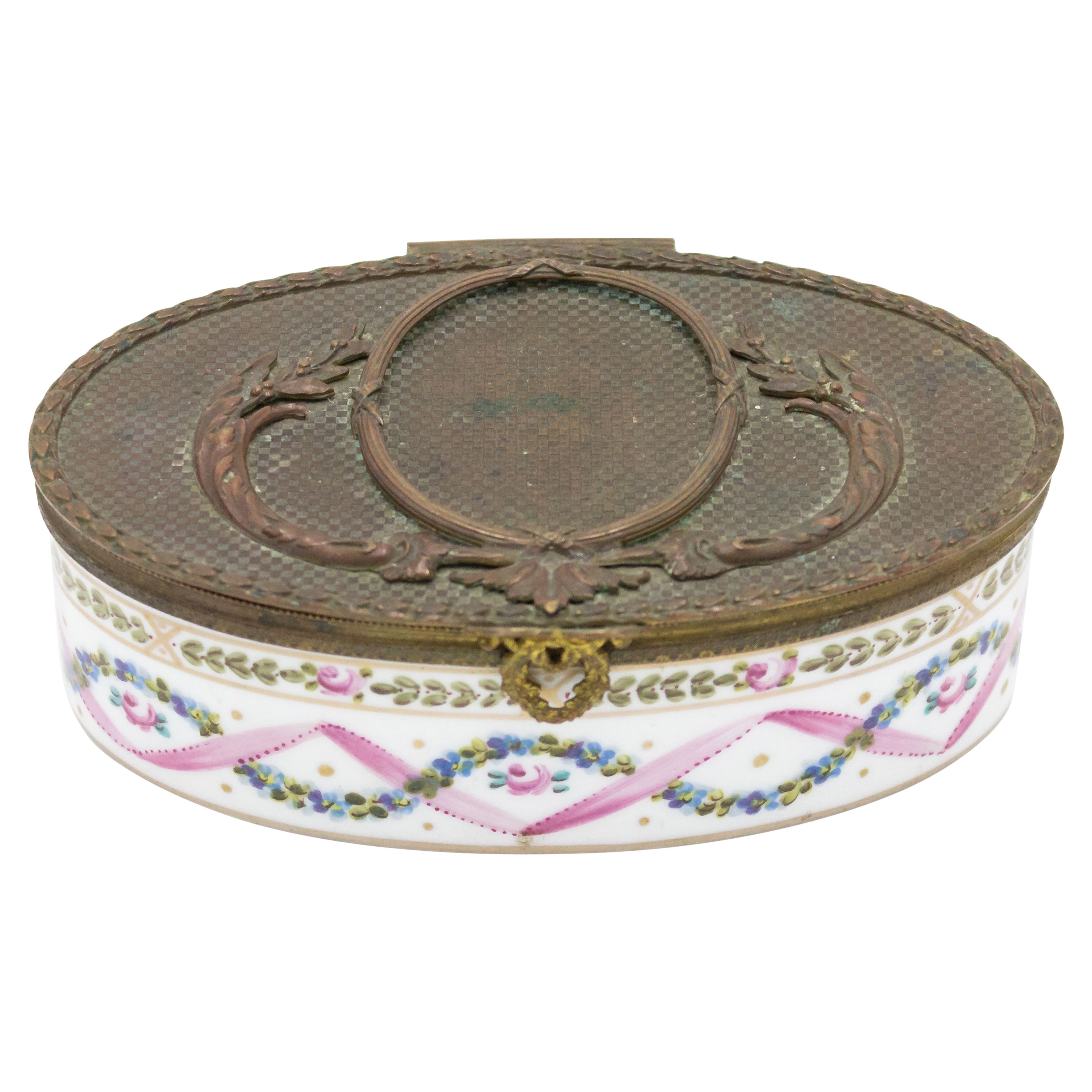 French Victorian Porcelain Box For Sale