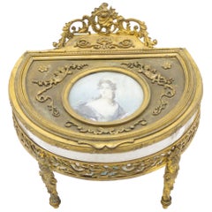 Caja Retrato Victoriana Francesa de Bronce
