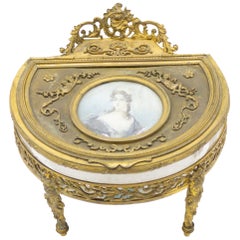 French Victorian Bronze Portrait Box