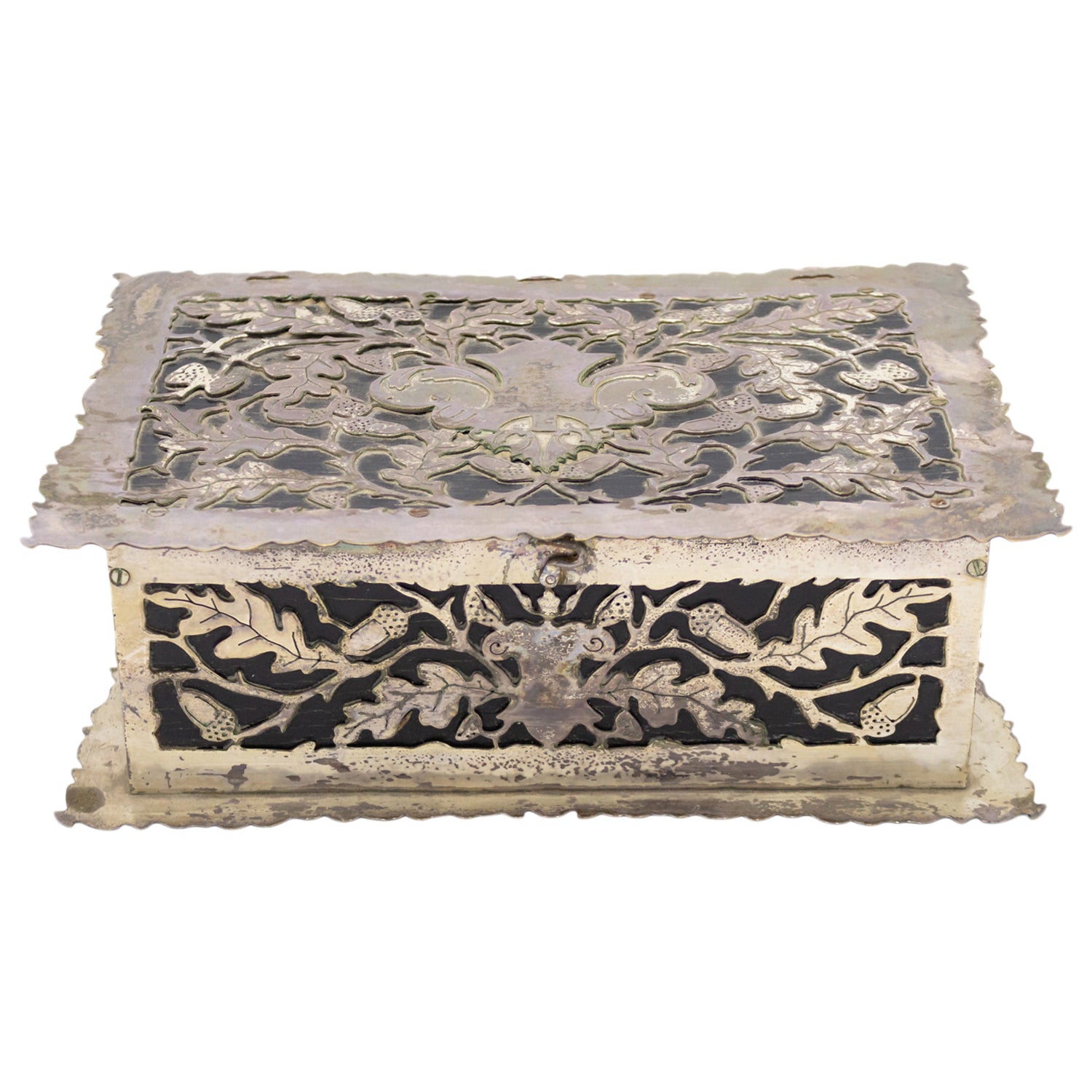 French Victorian Silver Filigree Box For Sale