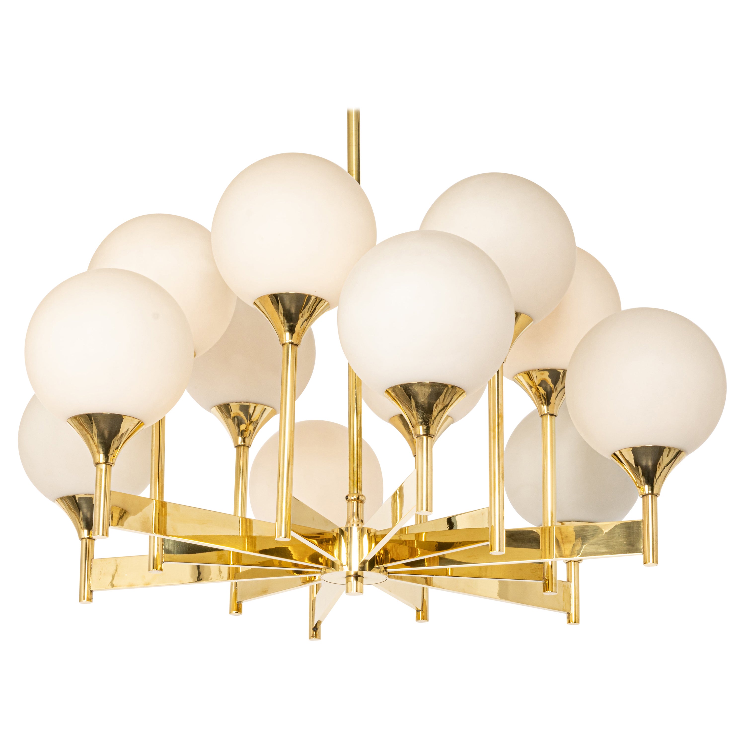 Grande e straordinario lampadario Sputnik di Kaiser, Germania, anni '70