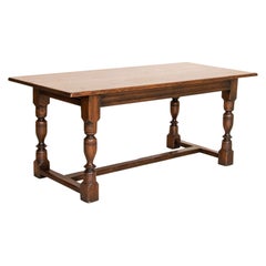 Antique Oak Refectory Table Library Dining Table from France