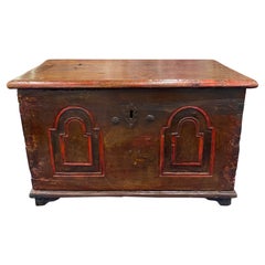 Antique 18th Century Continental Coffer Trunk Small