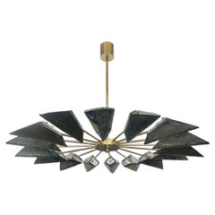 Vintage Murano Art Glass Sputnik Mid-century Chandelier, 1980