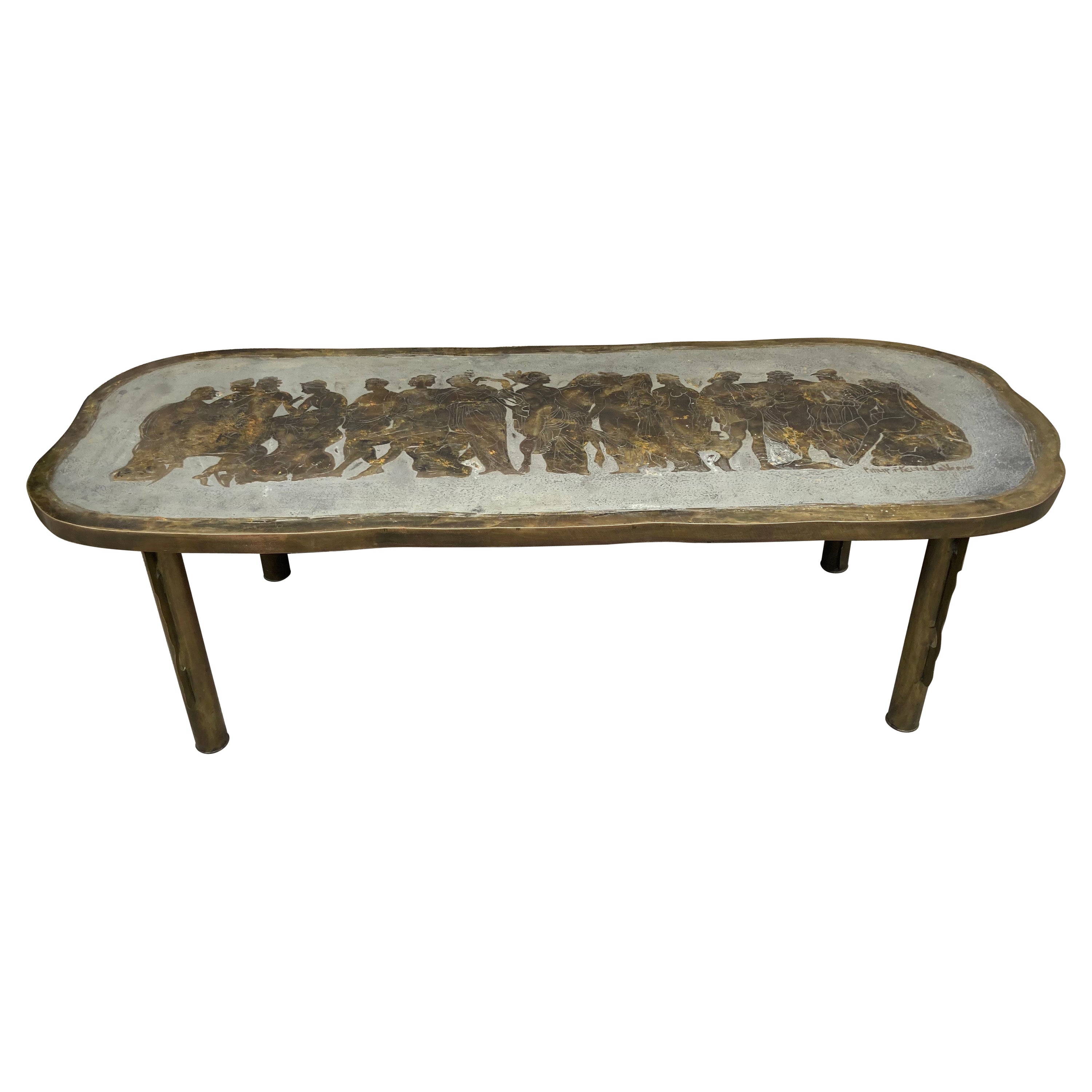 Table basse romaine en bronze LaVerne