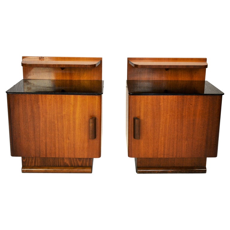 Pair of Midcentury Czechoslovakian Bedside Tables, 1960s For Sale