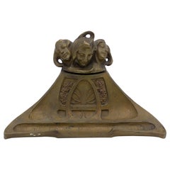 French Art Nouveau Bronze Inkwell