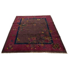 Chinesischer lila Teppich im Art-déco-Stil