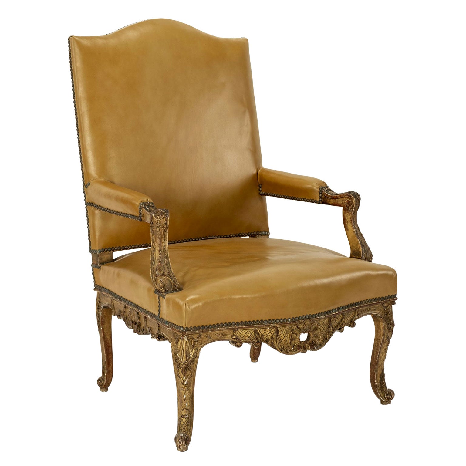 Regence Style Giltwood Armchair For Sale