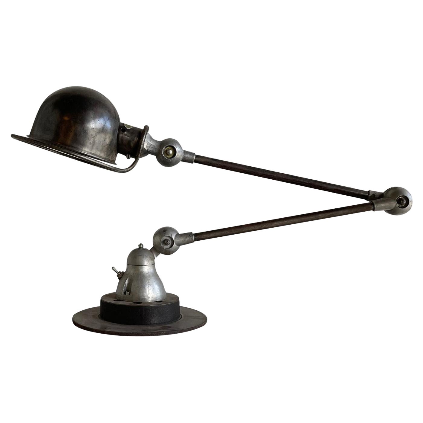 Lampada da tavolo in metallo Jielde francese grigio scuro del XX secolo di Jean Louis Domecq