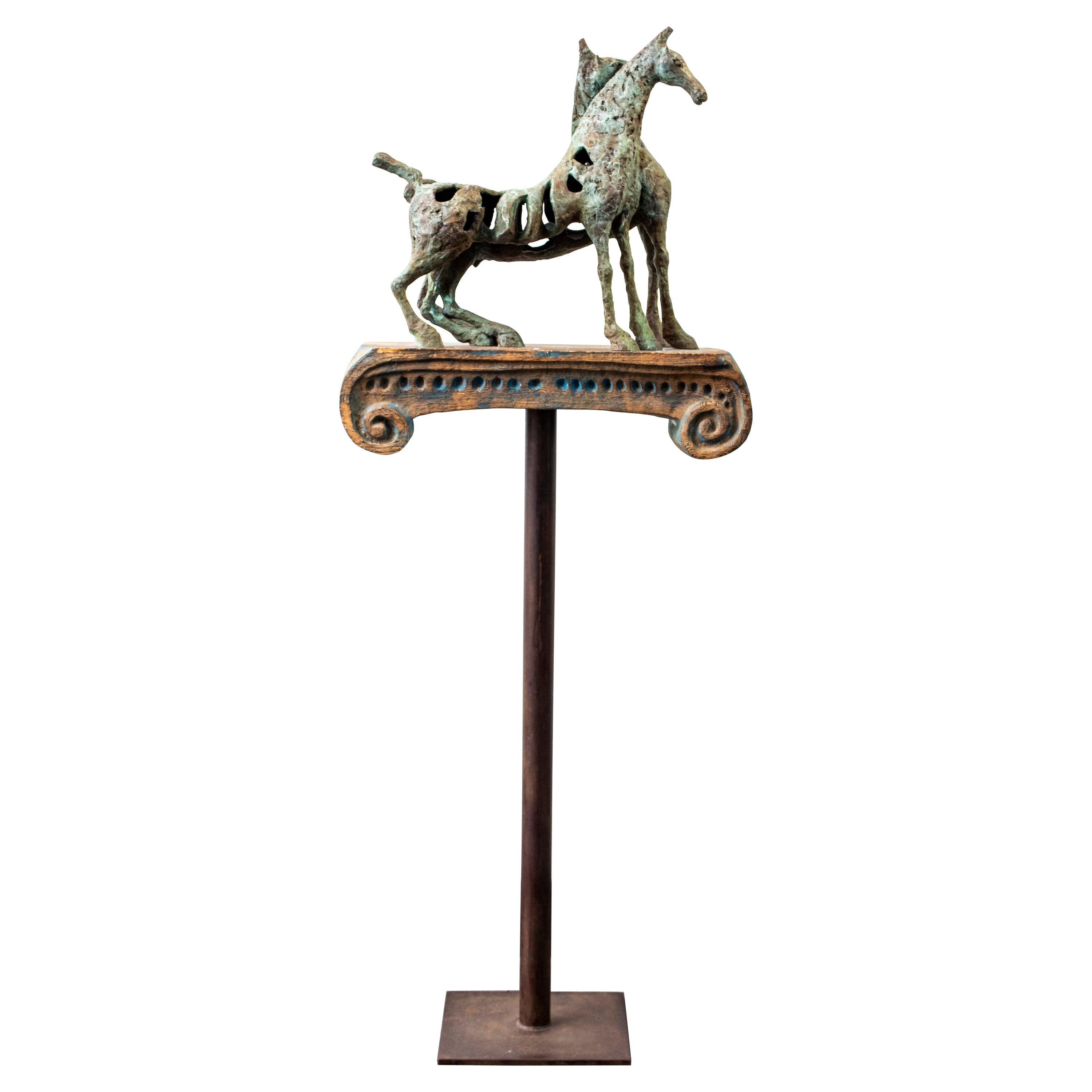Maria Luisa Campoy Modernist Bronze Horse Sculpture