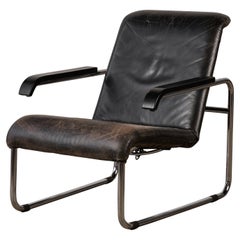 B35 Lounge Chair with Leather Cushion by Marcel Breuer for Thonet