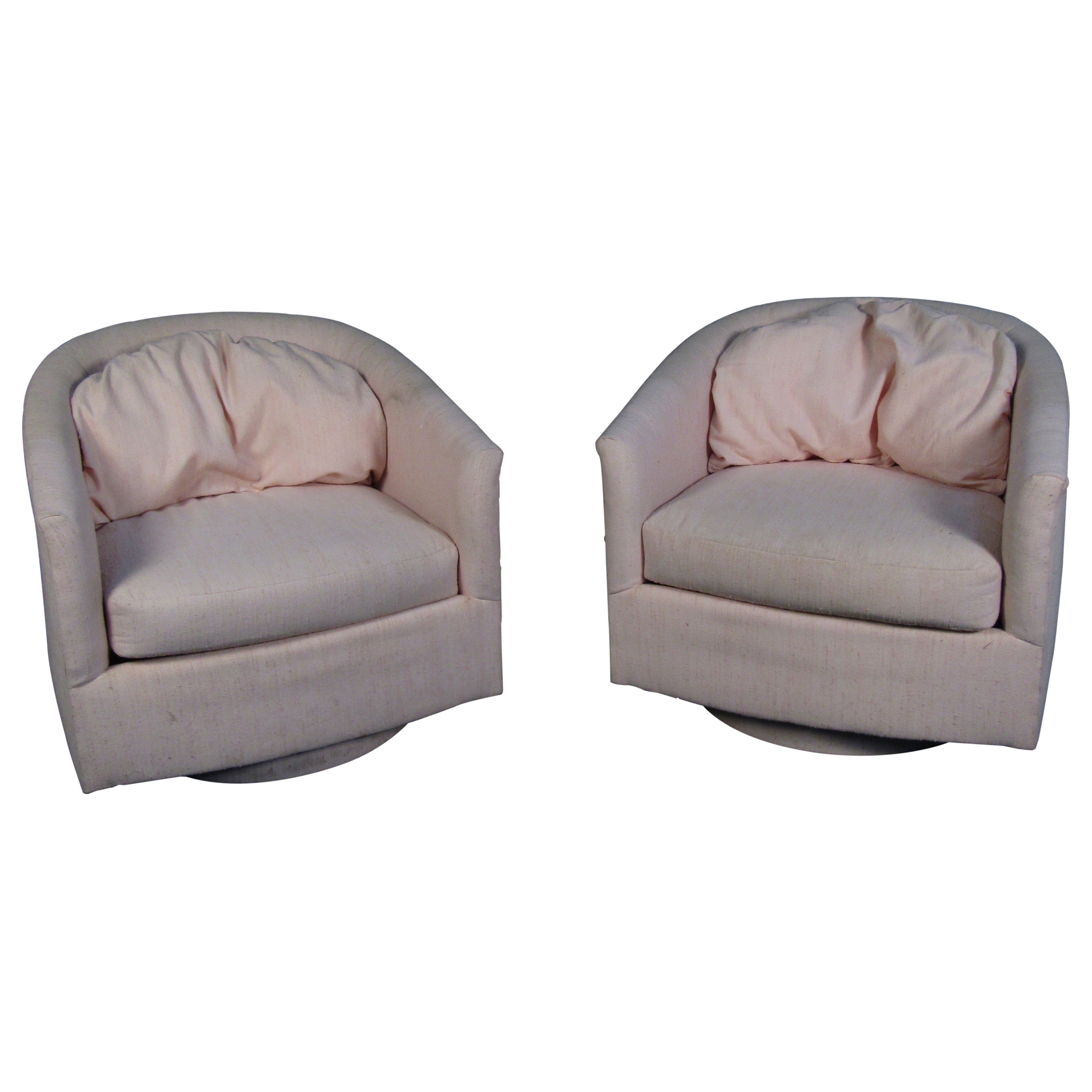 Vintage Modern Pink Barrel Chairs For Sale