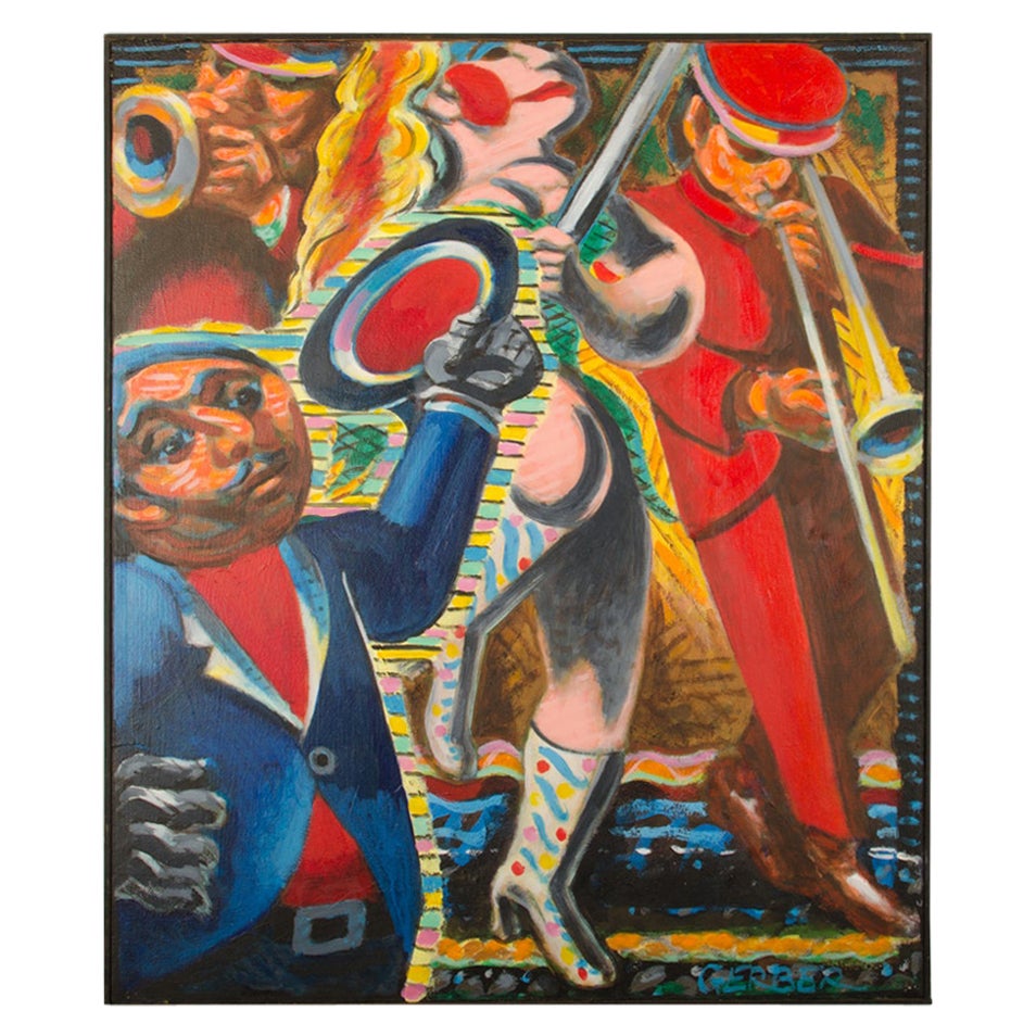 Jack Gerber (American, b. 1927 - d. 2021) "The Parade Master" painting.