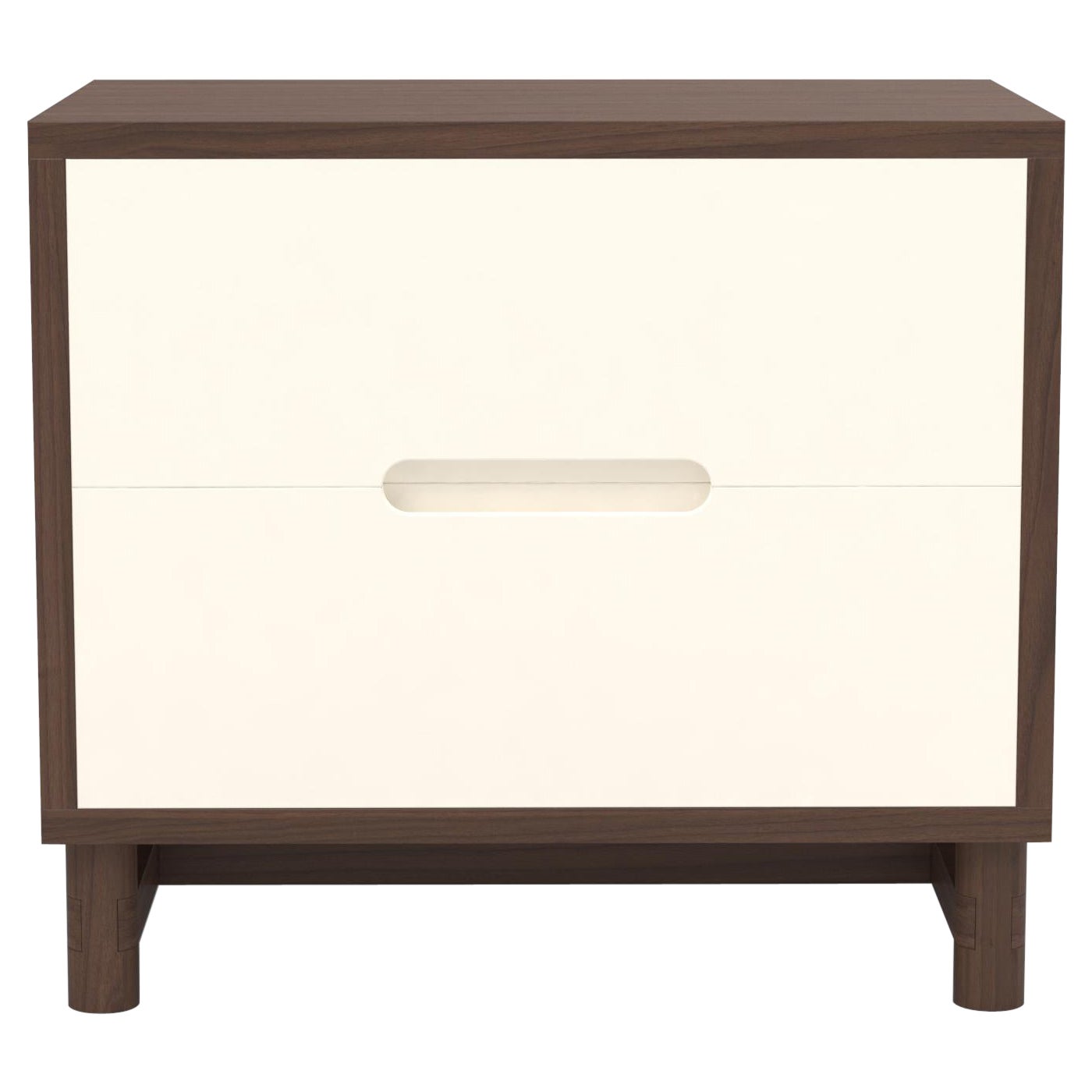 Oak Two '2' Drawer Bedside Table Shown in Natural Oak Wood with Clear Lacquer