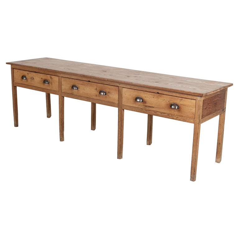 Large English Pine Work/Prep Table/Dresser Base For Sale at 1stDibs