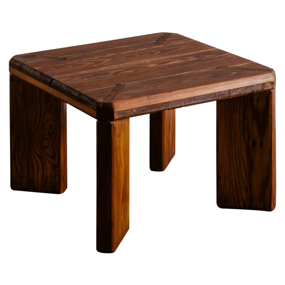 Roland Wilhelmsson Stool Side Table in Pine Produced in Sweden, 1960s