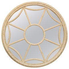 David Marshall Architectural Modern Round Wood Wall Mirror