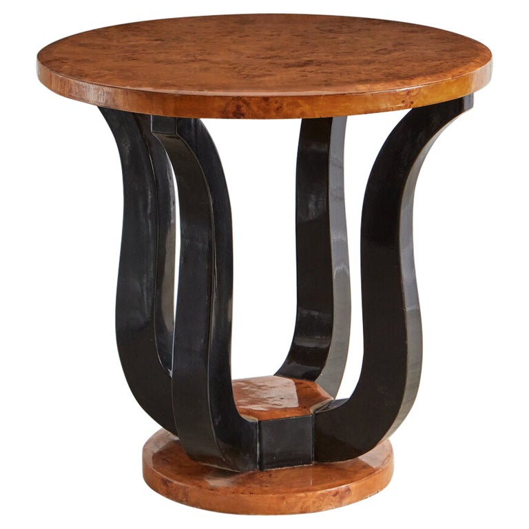 Art Deco Burl Wood Accent Table For Sale at 1stDibs
