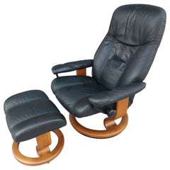 Used Mid-Century Modern Style Ekornes Stressless Leather Recliner