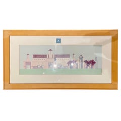 Vintage Framed Architectural Print by Michael Graves Design Postmodern Building