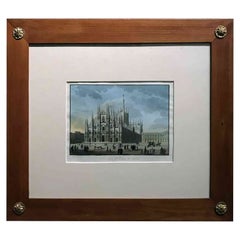Duomo Milan Cathedral Front View Early 19th Century Original Etching