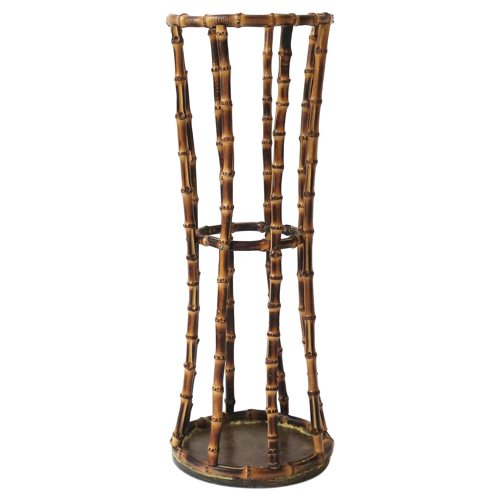 Bamboo Umbrella Holder Stand in the style of Gucci