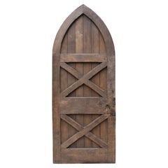 External Antique Gothic Style Arched Oak Door