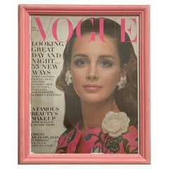 Vintage Vogue Magazine October 1968 Framed Cover