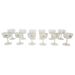 Couverts à champagne luminaires français en verre à pied fabriqués en France au milieu du siècle dernier