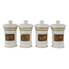 French Victorian Porcelain Apothecary Jars