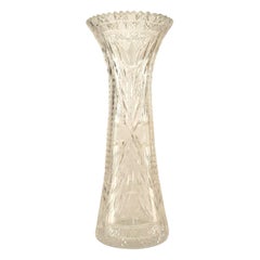 Late 19th Century French Victorian Cut Crystal Vase