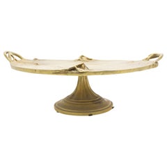 Compotier français Art Nouveau en bronze doré