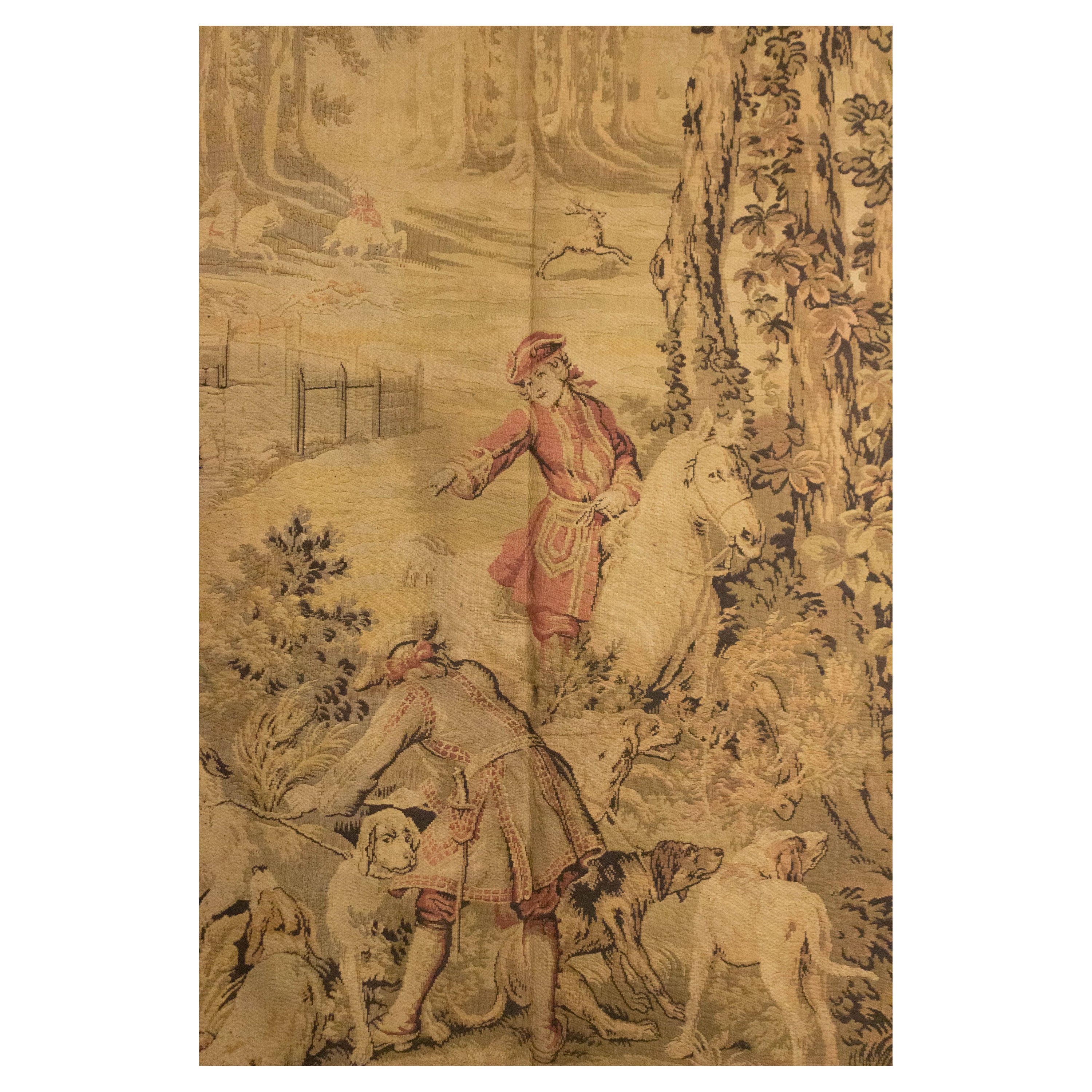 French Provincial Hunting Tapestry For Sale
