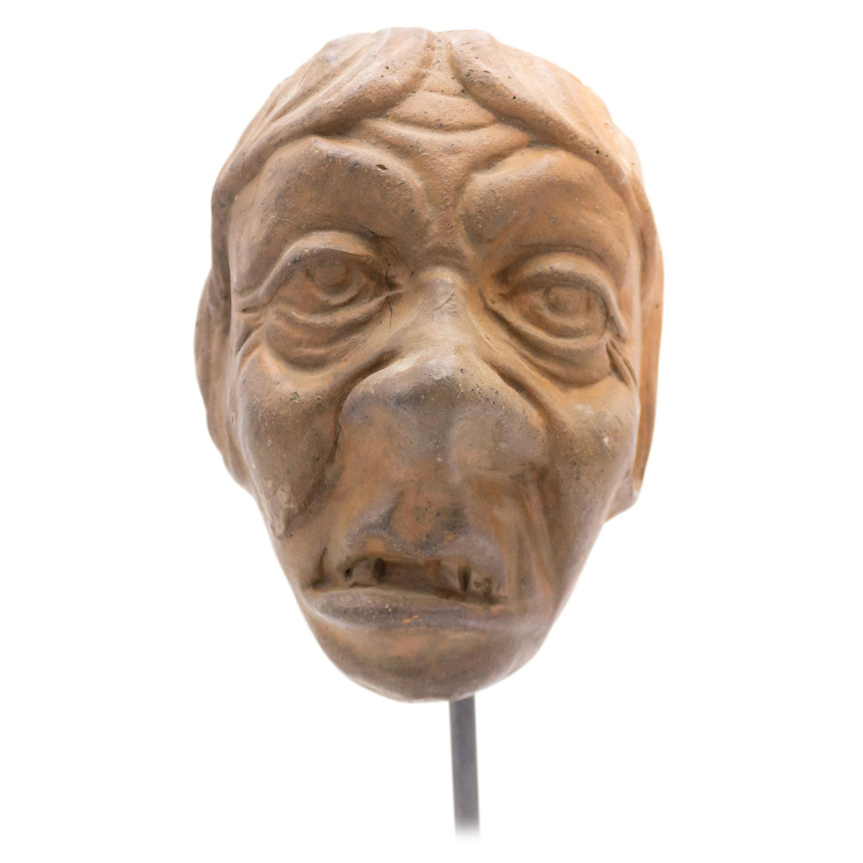 Continental German Terra-Cotta Mask For Sale at 1stDibs