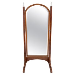 French Art Deco Amboyna Wood Cheval Mirror