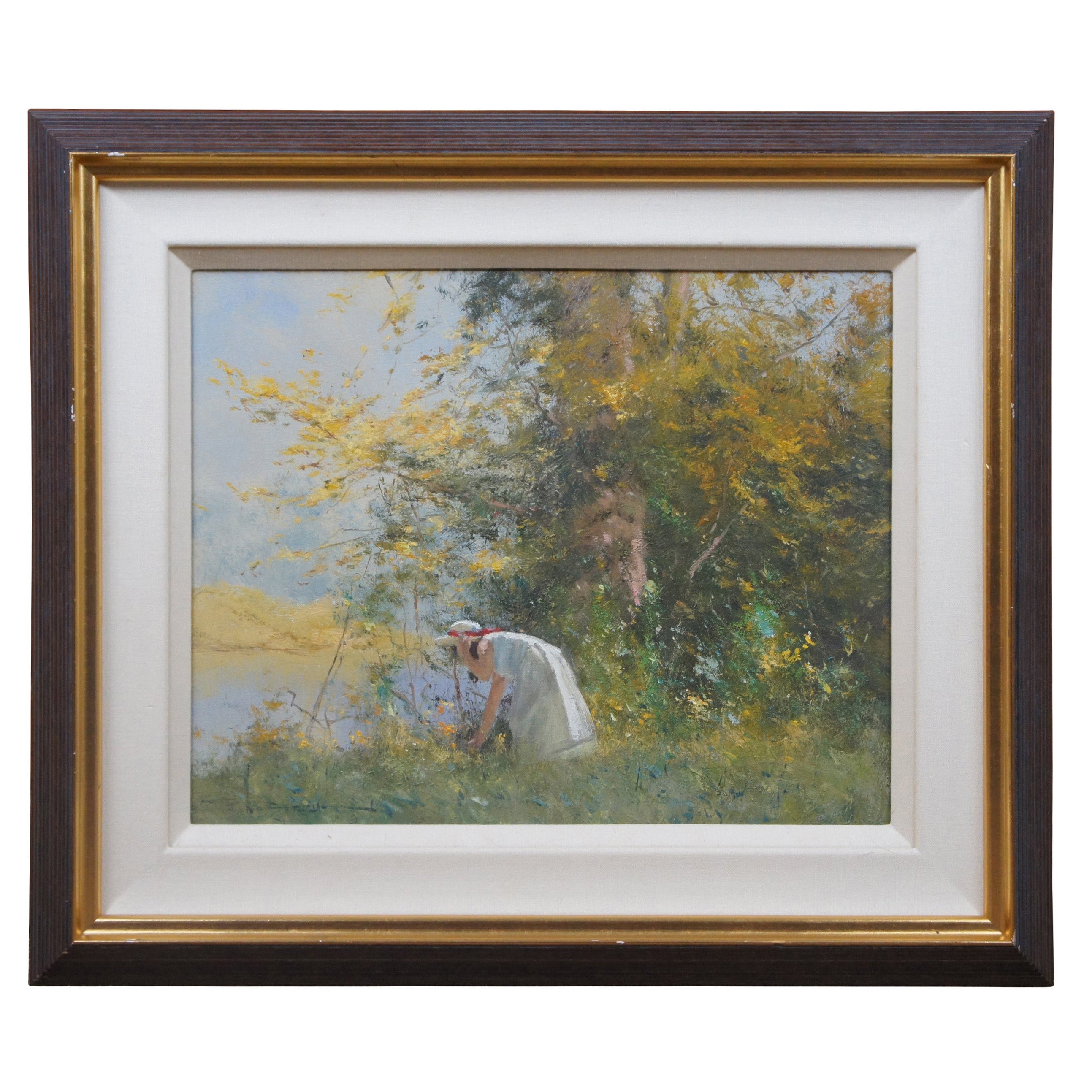 Robert Hagan Season’s Warmth Impressionist Oil on Canvas Autumn Landscape Framed