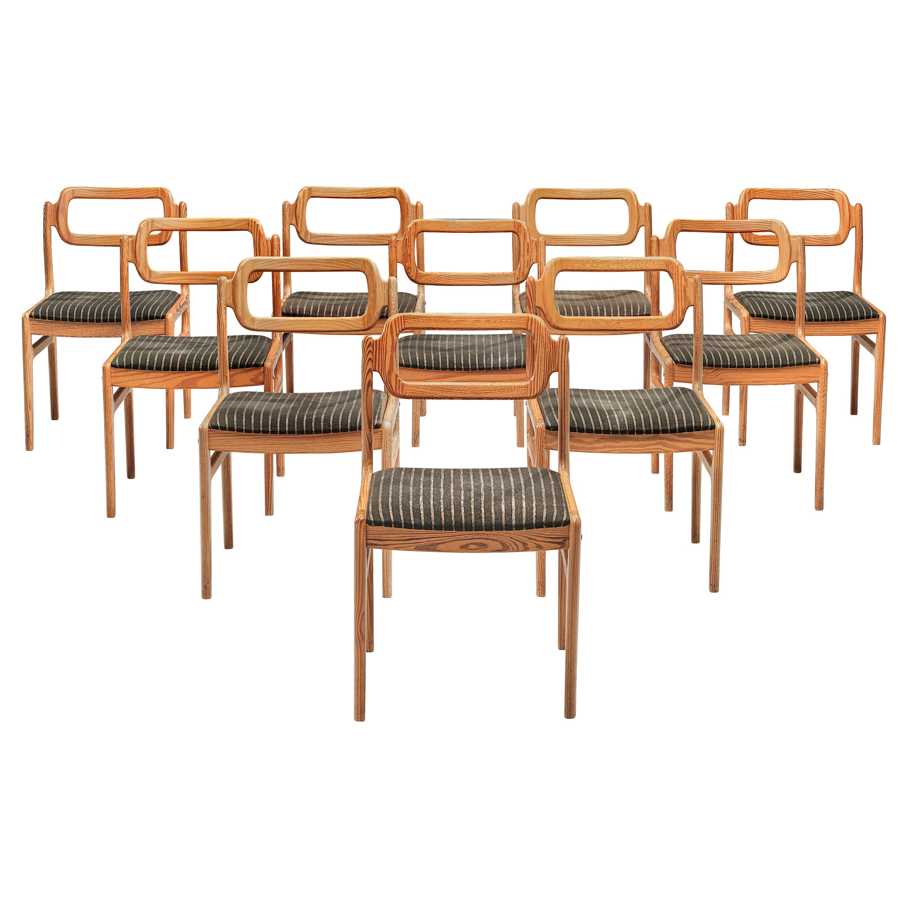 Johannes Andersen Set of Ten Dining Chairs in Pine