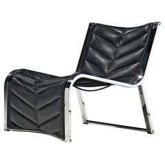 Vintage Rossi di Albizzate Lounge Chair in Leather and Chrome