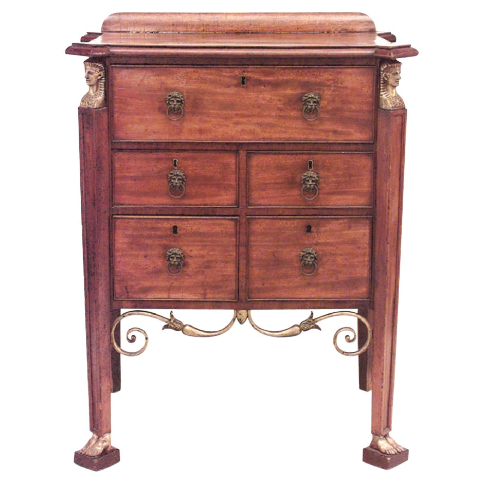 French Empire Mahogany Chest with Egyptian Revival Mounts For Sale