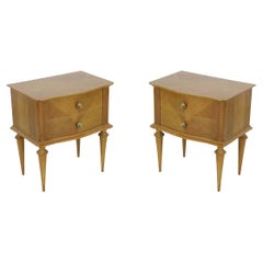 Pair of Mid-Century Maple Two-Drawer Commodes