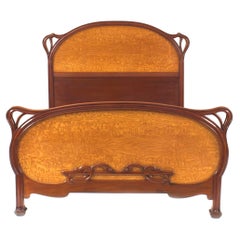 French Art Nouveau Mahogany Full Size Bed