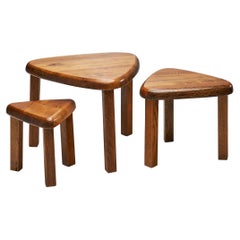 Scandinavian Solid Wood Nesting Tables, Scandinavia ca 1960s