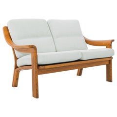 1970s Danish Upholstered Teak Sofa